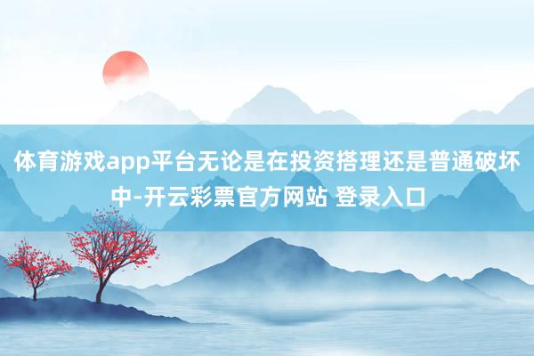 体育游戏app平台无论是在投资搭理还是普通破坏中-开云彩票官方网站 登录入口