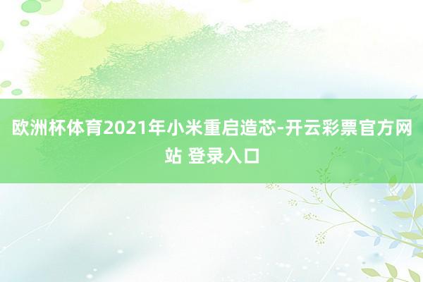 欧洲杯体育2021年小米重启造芯-开云彩票官方网站 登录入口